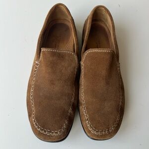 Bostonian Men’s Signia Soft Brown Suede Driver Style Slip-On Loafers, Sz 10.5